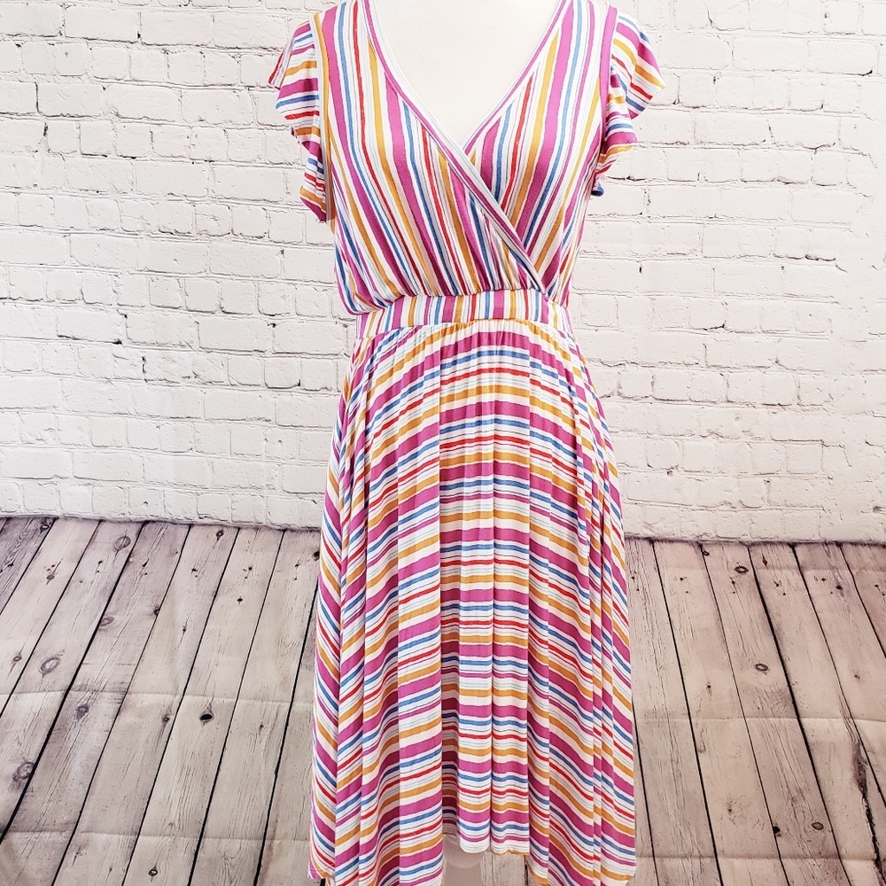 Modcloth Verified Vacationer striped dress. Medium